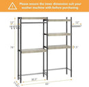 CABIHOME 5-Tier Over-The-Washer Shelf - Adjustable Height Laundry Organizer Space Saver, Double-Layer 100lb Shelves, 2 Hooks for Bathroom/Balcony (Grey & Black) by CozyNest Decor