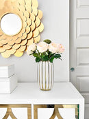 Briful Gold Plated Lantern Ceramic Vase Home Decor Creative Design Porcelain Decorative Flower Vase 8.66'' White Ceramic Vases for Wedding Anniversary Decoration by GreenHaven Gardens
