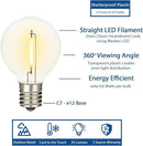 Novelty Lights 25 Feet G40 LED Patio String Lights with 25 Bulbs, Warm White, Weather Resistant and Shatterproof Replaceable Plastic Globe Bulbs, White Wire