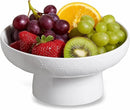 ONEMORE Ceramic Fruit Bowl, 10" Large White Removable Pedestal Bowl for Kitchen Counter, Modern Footed Fruit Bowl with Draining Holes, Decorative Fruit Bowls for Vegetables, Snacks, Candies by CozyNest Decor