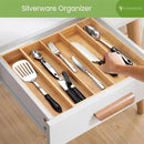 Bamboo Drawer Organizer, 2 Pack - Expandable Silverware Organizer & Utensil Drawer Organizer, Cutlery Tray with Dividers, 7-9 Slots - Premium Kitchen Organizer for Utensils & Flatware (Natural) by CozyNest Decor