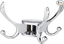 Swivel Coat Hook 2 Pack Heavy Duty Space Saving Towel Rope Hook Wall Mount Triple Swing Arms for RV Bathroom Kitchen Garage,Polished Chrome by CozyNest Decor