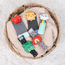 The Peanutshell Sock Rattles Set of 5 - Girl Boy Rattle Socks, Baby Toys 0-6-12 Month, Animal Newborn High Contrast Baby, Infant, Newborn Toys 0-3 0-6 Months Old Babies - Montessori by TinyTreasures Baby Boutique
