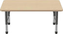 FDP Rectangle Activity School and Classroom Kids Table (30 x 48 inch), Chunky Toddler Legs, Adjustable Height 15-24 inches - Maple Top and Maple Edge by CozyNest Decor