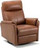 COLAMY Leather Swivel Recliner Chair with Footrest, Rocker Recliner High Back with Double-Layer Cushion, Glider Recliner for Nursery & Living Room, Bedroom, Cocoa by TinyTreasures Baby Boutique