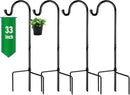 GOFORWILD Shepherd Hook 4 Pack Black, 33 inches Tall, Made of Premium Metal for Garden Decor, Plant Hanger, Lantern Hook, Solar Light Hanging, 7012 by GreenHaven Gardens