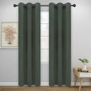 Easy-Going Blackout Curtains for Bedroom, Solid Thermal Insulated Grommet and Noise Reduction Window Drapes, Room Darkening Curtains for Living Room, 2 Panels (34x72 in, Greyish Green) by CozyNest Decor