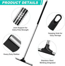 Floor Squeegee Scrubber 59" Long Stainless Steel Handle with 10" Wide Silicon Rubber Blade for Floor Washing and Drying Shower Glass, Garage, Windows, Marble, Wood Surfaces by GreenHaven Gardens