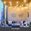 Brightech Ambience Pro Incandescent Outdoor String Lights - Commercial Grade Waterproof Patio Lights with 24 Ft Dimmable Edison Bulbs, Porch String Lights for Patio, Backyard, Christmas - 7 Bulbs 11W by CozyNest Decor