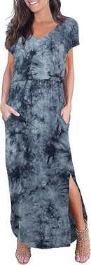 Smallshow Women's Maternity Nursing Dresses Split Long Dress for Breastfeeding by TinyTreasures Baby Boutique