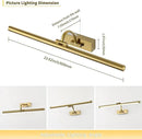 Wireless Picture Lights with Remote and Timer Rechargeable Brass Gallery Lighting Battery Operated Art Lights Over Frame Portrait 5W 24'' Inch Warm White by CozyNest Decor