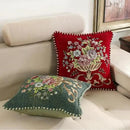 2 Pcs Grey Chenille Vintage Embroidered Throw Pillow Covers 18x18in,Grey Tassel Vintage Pattern Pillow Covers, Floral Embroidered Cushions Covers for Sofa Couch Bed Chairs Car by CozyNest Decor