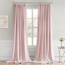 MIULEE Baby Pink Back Tab Blackout Curtains 96 Inch Long 2 Panels Set for Living Room Bedroom, Rod Pocket/Pinch Pleated Long Thermal Insulated Room Darkening Light Blocking Floor to Ceiling Drapes by TinyTreasures Baby Boutique