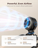 SWEETFULL Baby Stroller Fan - 4000mAh Rechargeable 4-Speed Quiet with LED Display & Night Light, Mini Portable 360° Clip On Safe Fan for Car Seat, Crib, Travel - Black by TinyTreasures Baby Boutique