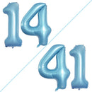 GOER Number 14 Balloons for 14th Birthday Sweet 14 Party Decorations,42 Inch Jumbo Foil Helium 41 Balloons for 41st Birthday Party Decoration (Light Blue) by TinyTreasures Baby Boutique