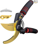 Professional Titanium Garden Shears Adjustable Opening Size Professional Bypass Pruning Shears for Plants, Hedges, and Flowers（Includes Scissors + Blade） by GreenHaven Gardens