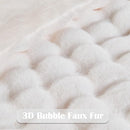 NEWCOSPLAY Faux Fur Twin Blanket Ivory Bubble Blanket Thick Warm Soft for Couch Sofa Bed 550GSM (Ivory, Twin(60"x80")) by CozyNest Decor