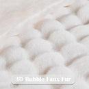 NEWCOSPLAY Faux Fur King Blanket Ivory Bubble Blanket Thick Warm Soft for Couch Sofa Bed 550GSM (Ivory, King(90"x110")) by CozyNest Decor