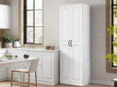 Storage Cabinet/Pantry cabinets, Soft White Finish, 71" Tall Wood Cupboard with 2 Door and 3 Adjustable Shelves for Kitchen, Dining Room, Living Room, Bathroom (Style 1) by CozyNest Decor