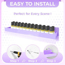 4 Pack 15 Inch Purple Acrylic Shelves, Kids Floating Bookshelf for Kids Room, Modern Nail Polish Rack Sunglasses Essential Oil Picture Ledge Display Toy Storage Wall Shelf by TinyTreasures Baby Boutique
