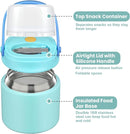 2-in-1 Insulated Food Jar & Snack Container - 15oz Kids Soup Thermos for Hot Food with Handle and Spoon, Leak Proof Reusable Toddler Snack Box, Perfect for School & Travel, Tiffany Blue by TinyTreasures Baby Boutique