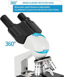 Binocular Compound Microscope, 40X-5000X Magnification, Wide-Angle Eyepiece WF10X WF25X, LED Light Source, XY axis Double-Layer Stage, Adult Microscope (Supports WiFi Wireless Connection) by TinyTreasures Baby Boutique
