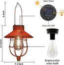 YAKii 2 Pack Solar Lantern Hanging Waterproof Outdoor Metal Solar Lamp with Warm White Light Decorate for Yard Garden Pathway Patio Porch Decor (Red) by CozyNest Decor