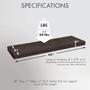 Urban Legacy Reclaimed Barnwood Planks | Floating Shelves for Wall w/Flush Mount Shelf Bracket Set Included | Set of 2 (Coffee Bean, 48" x 7" x 2" by CozyNest Decor
