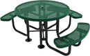 Heavy-Duty Portable Outdoor Picnic Table with Umbrella Hole, Punched Steel Patio Dining Furniture Made in America (46" Round Top, Textured Green) by CozyNest Decor