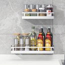 Spice Rack Organizer, SUS304 Stainless steel Wall Mount Spice Rack Storage Basket - Seasoning Container, Kitchen Spice Organizer -Kitchen Seasoning Hanging Rack - Bathroom Shelf (Silver) by CozyNest Decor