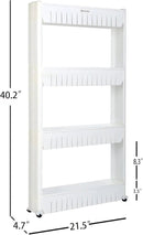 Laundry Room Organizer, Mobile Shelving Unit Organizer with 4 Large Storage Baskets, Gap Storage Slim Slide Out Pantry Storage Rack for Narrow Spaces, 4 Tier … by CozyNest Decor