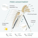 BABY JOY High Chair for Babies & Toddlers, Foldable High Chair w/Adjustable Height/Backrest/Footrest, Double Removable Tray, Book Holder & Storage Bag, Highchair for 6-36 Months Girls Boys (Beige) by TinyTreasures Baby Boutique