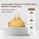 Thyseed Infant Spill Proof Weighted Straw Sippy Cups with Handles and Lids Breastfed Baby First Soft Spout Top Training Water Cup Toddler Boy Girl No Leak Transitioning Bedtime Milk Bottles 6 Months+ by TinyTreasures Baby Boutique