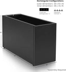 GSK Black Metal Planter Versatile Box with Drainage Holes Galvanized Painted Iron Flower Boxes for Indoor Outdoor Use Ideal Patio Balcony Garden Elevated Plant Bed by GreenHaven Gardens