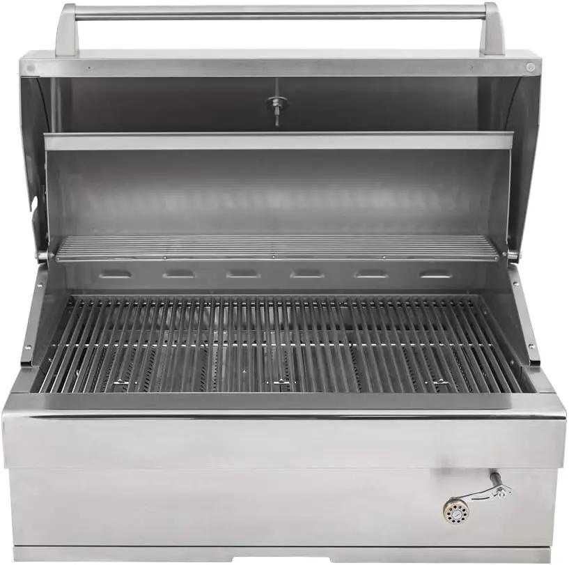 Turbo Charcoal 32 Inch Built-In Stainless Steel BBQ Grill with Charcoal Tray, photo 4 of 6
