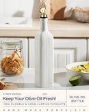 getstar 18 oz Olive Oil Dispenser Bottle for Kitchen, Ceramic Oil Bottle with Automatic Stainless Steel Pourer (Golden Pourer) by CozyNest Decor