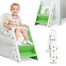 Easy Storage Potty Training Seat with Ladder, Adjustable Step and Toilet Seat Height, Easy-Grip Handles for Climbing, Foldable Portable Toddler Toilet Trainer, Perfect for Small Bathrooms by TinyTreasures Baby Boutique