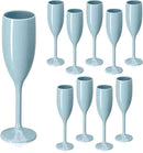 XUWAIDSGN Acrylic Champagne Flutes Toasting Glasses Unbreakable Mimosa Bar Reusable Wine Glasses Vintage Champagne Flutes Stemmed Drinking Cups 5.4 OZ for Christmas Birthday (10, Blue) by CozyNest Decor
