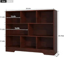 Book Shelf Set of 2, 8 Cubes Storage Organizer, 3-Tier Open Shelf Wooden Bookcase, Freestanding Cherry Bookshelf Cube Shelf for Bedroom, Living Room, Home Office by CozyNest Decor