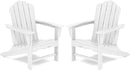 KINGYES HDPE Adirondack Chair Set of 2, Classic All-Weather Outdoor Patio Adirondack Chair, White by GreenHaven Gardens