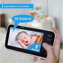 HelloBaby No WiFi Baby Monitor 5" Screen 30-Hour Battery Pan-Tilt-Zoom Video Upgrade with Camera and Audio, Night Vision, VOX, 2-Way Talk, 8 Lullabies and 1000ft Range, HB6550 by TinyTreasures Baby Boutique