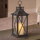 YAKii 14" Decorative Candle Lantern LED Flameless Candle Timer, Plastic LED Candle & Holder, Indoor & Outdoor Hanging Lights,Christmas Day Decoration (Antique Copper Brushed) by CozyNest Decor