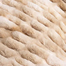 BATTILO HOME Ruched Luxury Faux Fur Throw Blanket Beige Tie-dye Rabbit Fur Blanket for Couch, Living Room, Fuzzy, Soft, Plush, Cozy, Elegant with Reversible Mink Blanket Beige, 60"x80" by CozyNest Decor