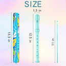 Soprano Recorder Instrument for Kids Beginners Student German Fingering C Key Recorder Instrument 3 Piece with Cleaning Rod and Bag Fingering Chart(Lake Green) by TinyTreasures Baby Boutique