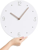 Stephanie Imports Modern Minimalist Wood on White Silent Wall Clock by CozyNest Decor