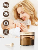 Travel Formula Container, 800ml BPA-Free Baby Formula Dispenser On The Go with Flip Top Lid, Magnetic Spoon & Date Marker, 13OZ, 0.84LB, 380g, Brown by TinyTreasures Baby Boutique