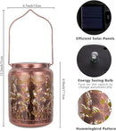 2 Pack Hummingbird Solar Lanterns Outdoor Waterproof LED 6.9" Metal Hanging Solar Lights Outdoor Hummingbird Decorative Lanterns for Patio,Garden,Pathway,Lawn Yard Birthday Gifts for Women Mom by GreenHaven Gardens