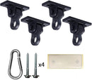 Heavy Duty Black Swing Hangers Screws Bolts Included Over 5000 lb Capacity Playground Porch Yoga Seat Trapeze Wooden Sets Indoor Outdoor (4 Pack) by TinyTreasures Baby Boutique