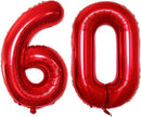 GOER Number 60 Balloons for 60th Birthday Party Decorations,42 Inch Jumbo Foil Helium Balloons for 60th Anniversary (Red) by TinyTreasures Baby Boutique