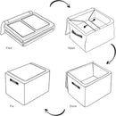 Rectangular Storage Baskets for Shelves - Waterproof Foldable Laundry Basket, Nursery Hamper, Reusable Toy Bin for Organizing Toys, Books, Clothes, Closet 14"x10.2" x10.4" (Flowers) by CozyNest Decor